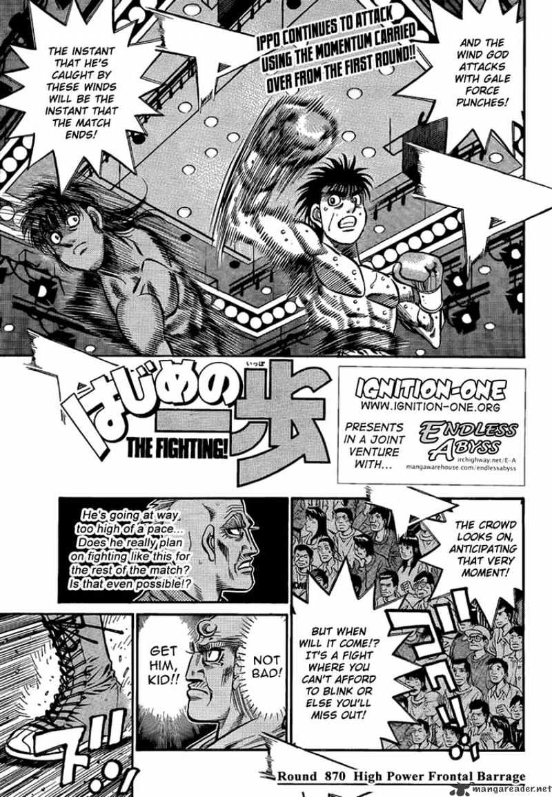 Hajime no Ippo: Fighting Spirit, Chapter 870 image 01
